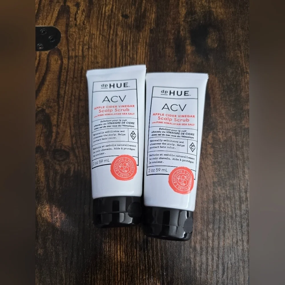 NEW! dpHUE,Apple Cider Vinegar Scalp Scrub with Pink Himalayan Sea Salt,Set of 2